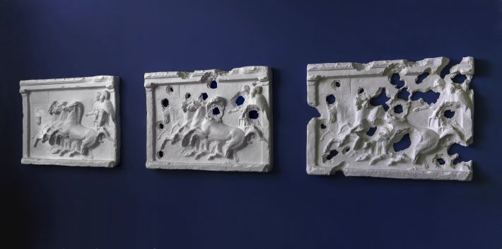 "ISIS Bullet Hole Painting (Four Horses)" by Piers Secunda